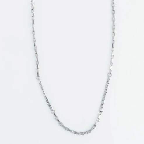 Narelle - Waterproof Multi Box Chain Necklace, Silver