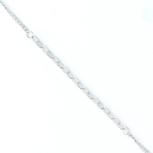Narelle - Waterproof Multi Box Chain Necklace, Silver - Image 3
