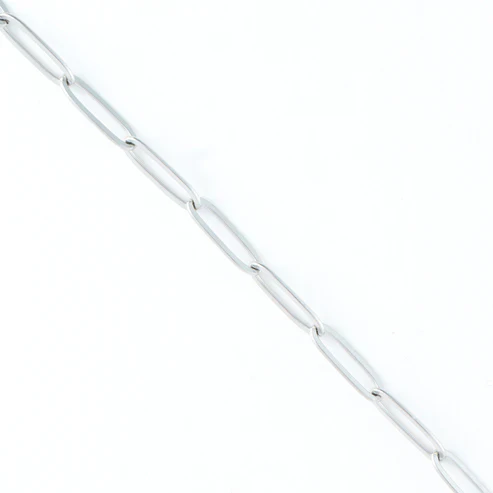 Narelle - Waterproof Paperclip Chain Necklace, Silver - Image 3