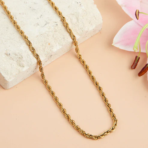 Narelle - Waterproof Rope Chain Necklace, Gold - Image 2