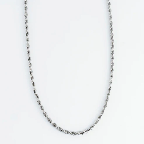 Narelle - Waterproof Rope Chain Necklace, Silver