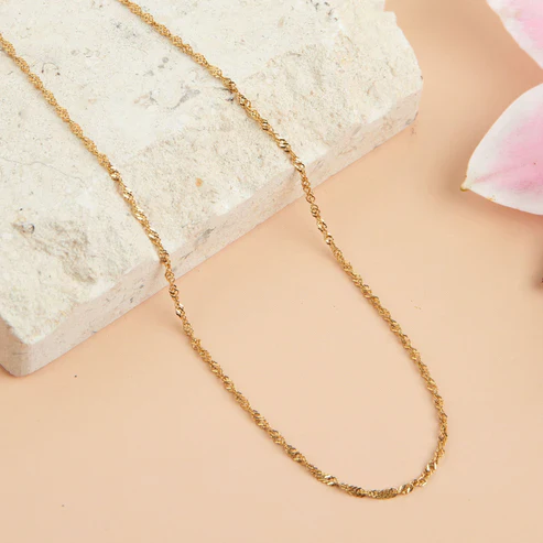 Narelle - Waterproof Twisted Chain Necklace, Gold - Image 2