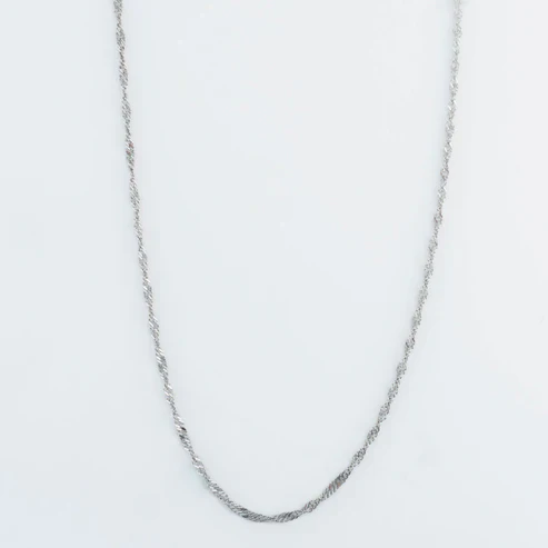 Narelle - Waterproof Twisted Chain Necklace, Silver