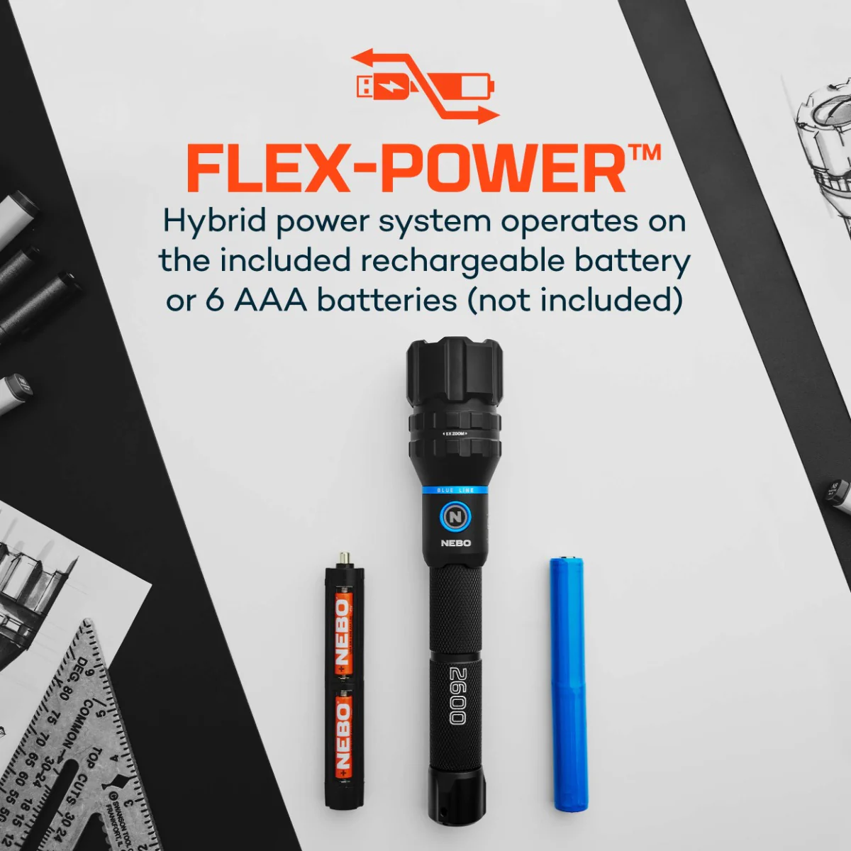 Nebo - BLUELINE 2600 FLEX Flashlight - Image 2