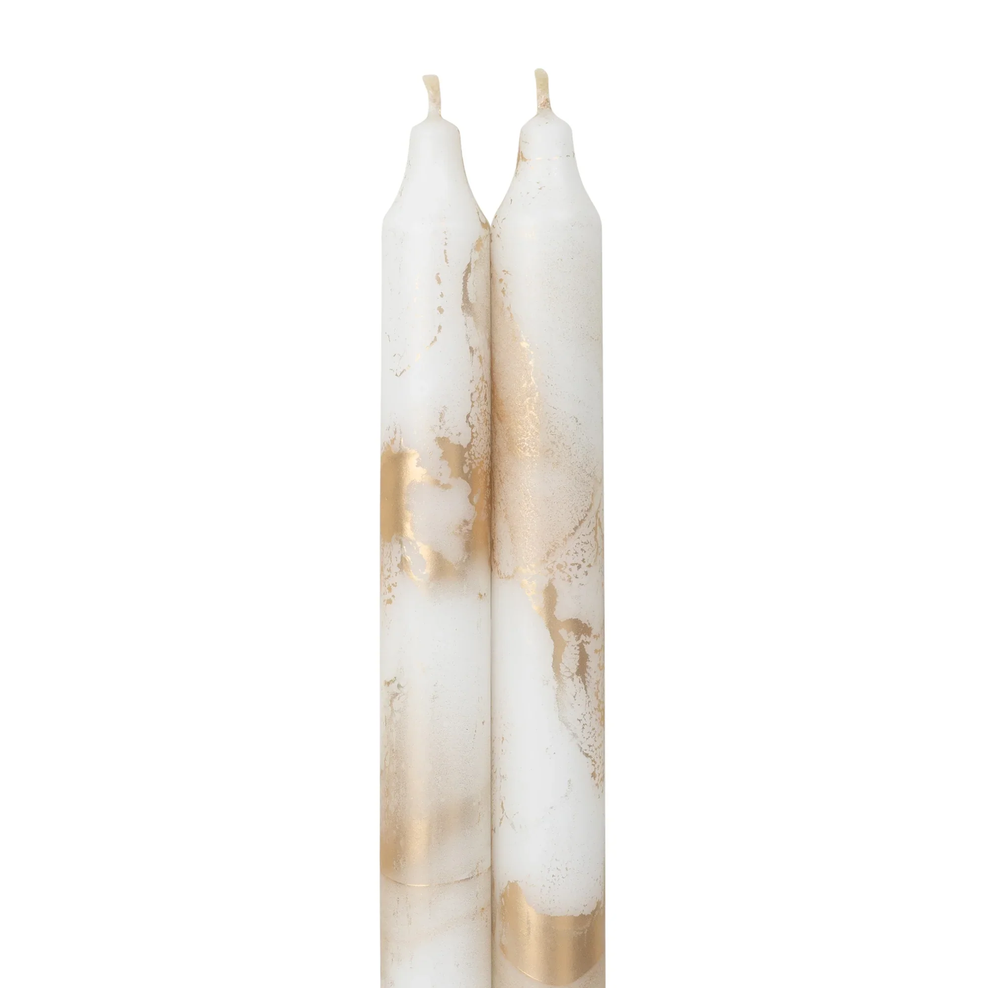 Northern Lights Candles - Pure White with Gold Tapers