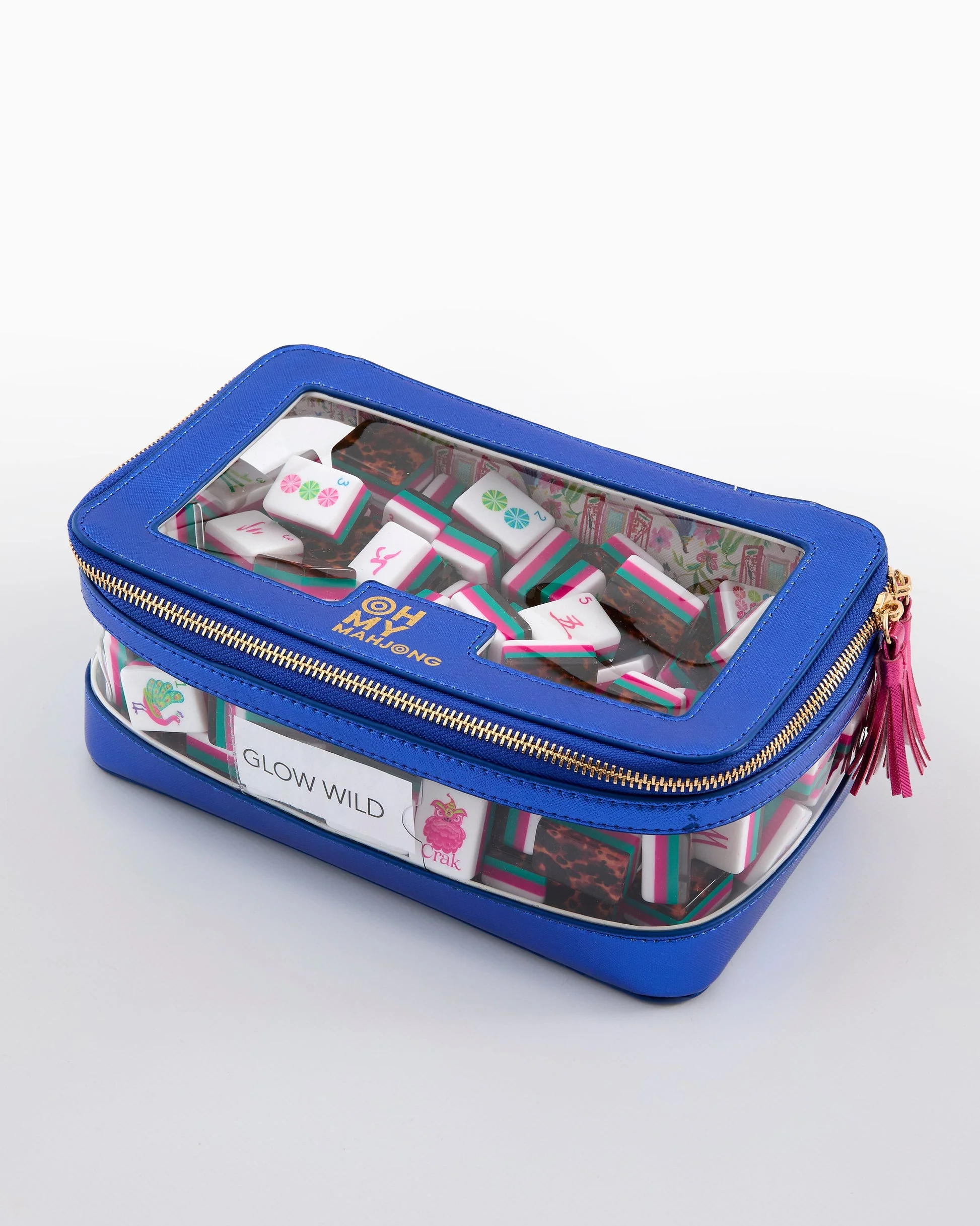 Oh My Mahjong - Metallic Blue Tile Storage Bag - Image 3