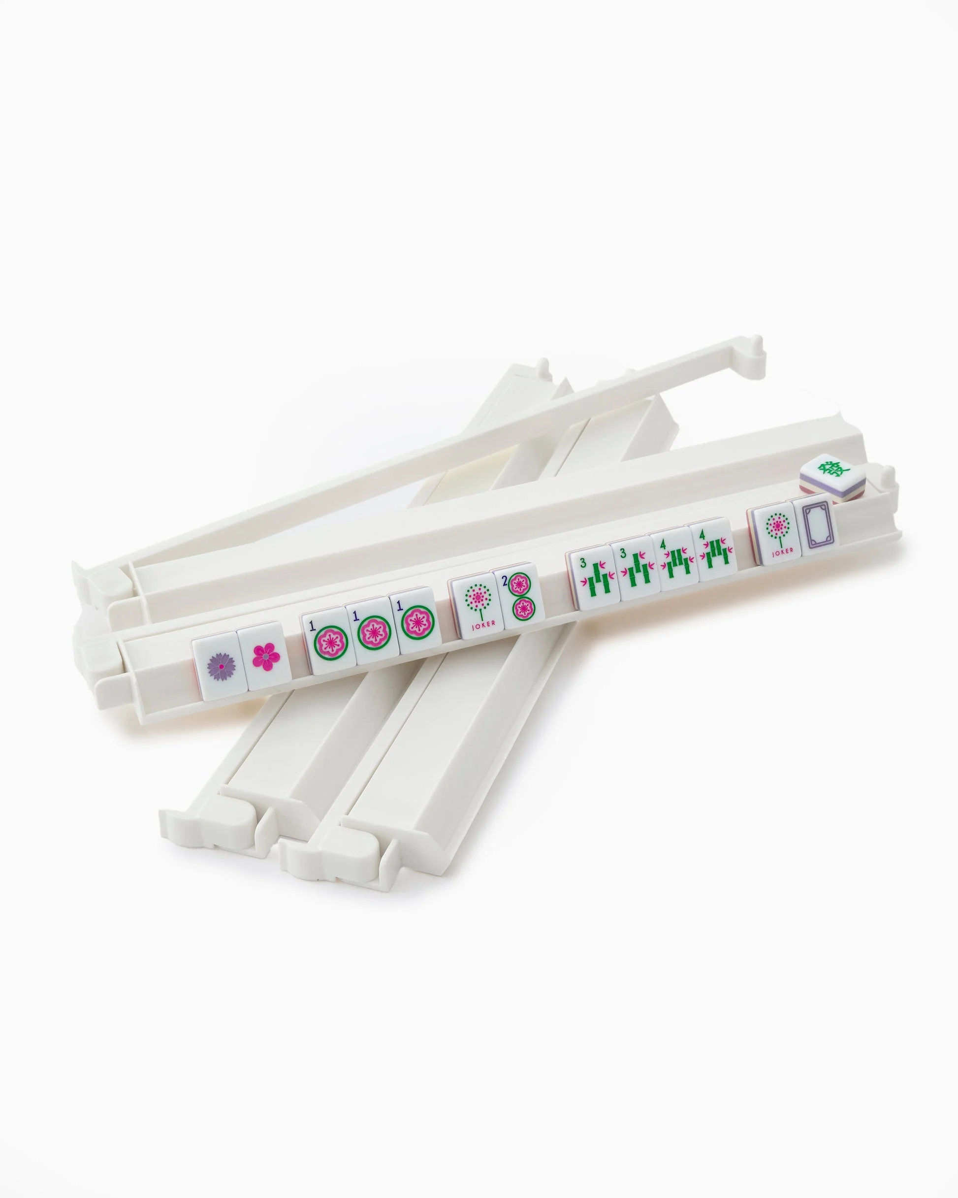 Oh My Mahjong - White Acrylic Rack & Pusher Set