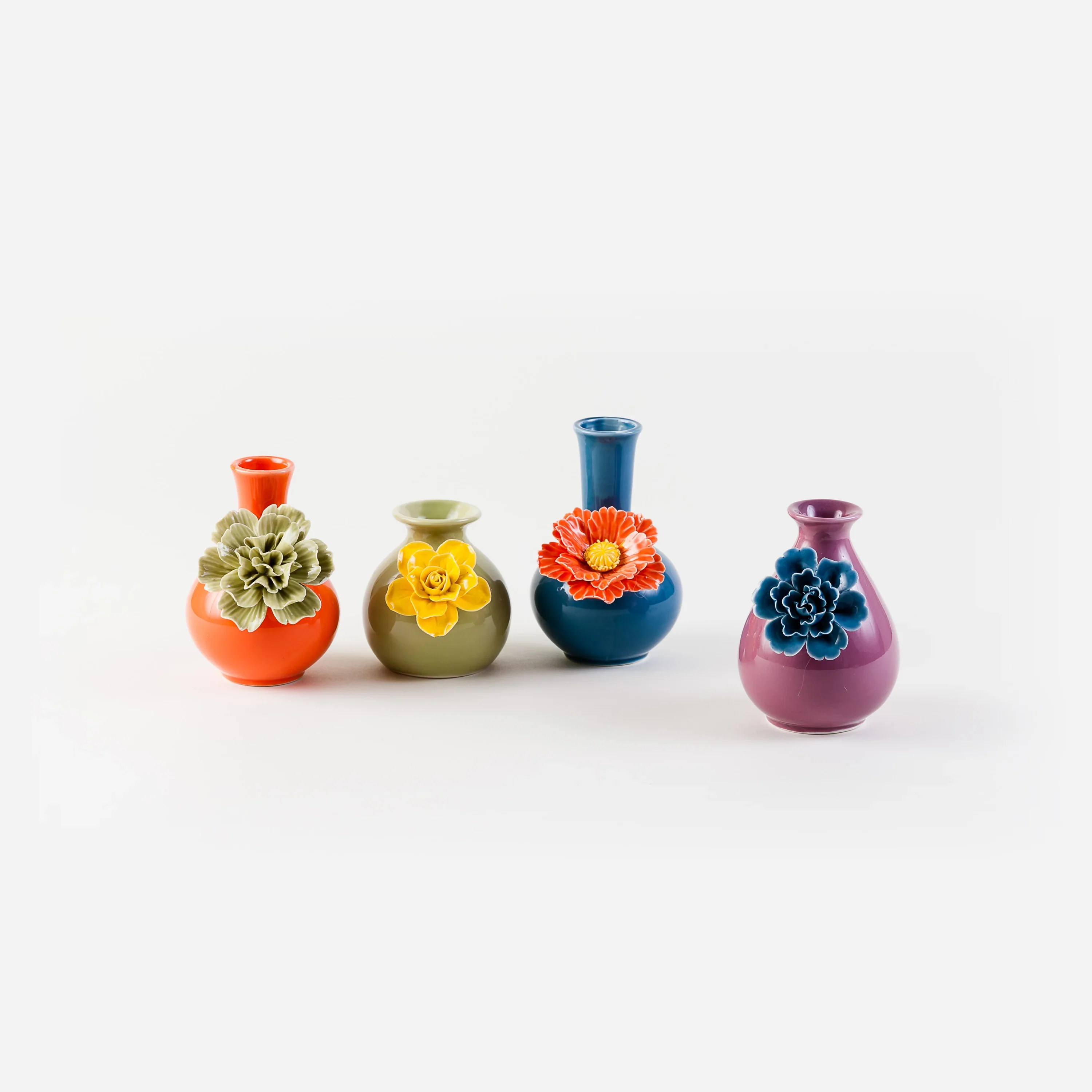 One Hundred 80 Degrees - Colorful Petite Vase with Flower