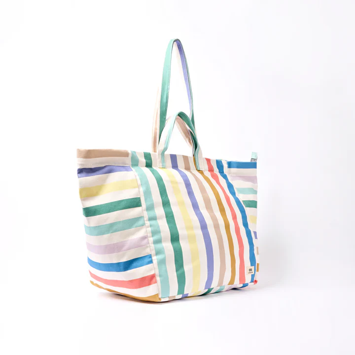 Ori London - Marylebone Tote, Pastel Multi-Stripe Cotton - Image 3