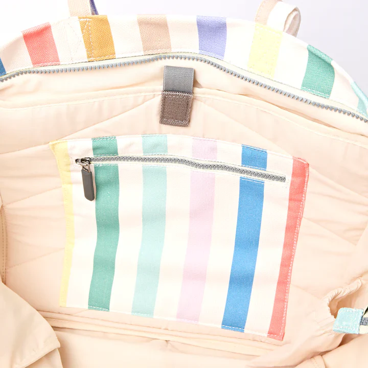Ori London - Marylebone Tote, Pastel Multi-Stripe Cotton - Image 4
