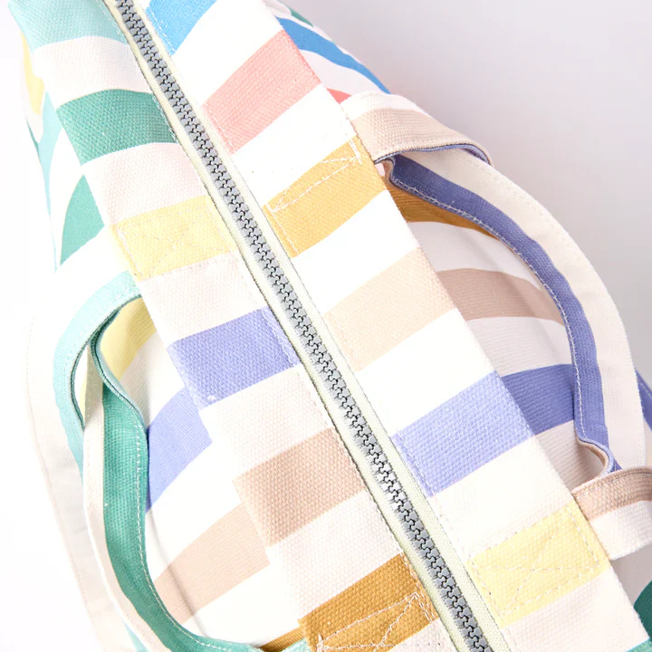 Ori London - Marylebone Tote, Pastel Multi-Stripe Cotton - Image 5