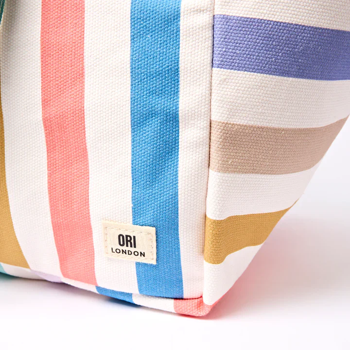 Ori London - Marylebone Tote, Pastel Multi-Stripe Cotton - Image 6