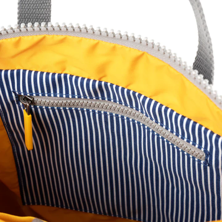 Ori London - Medium Canfield B Backpack, Hickory Stripe Recycled Canvas - Image 4