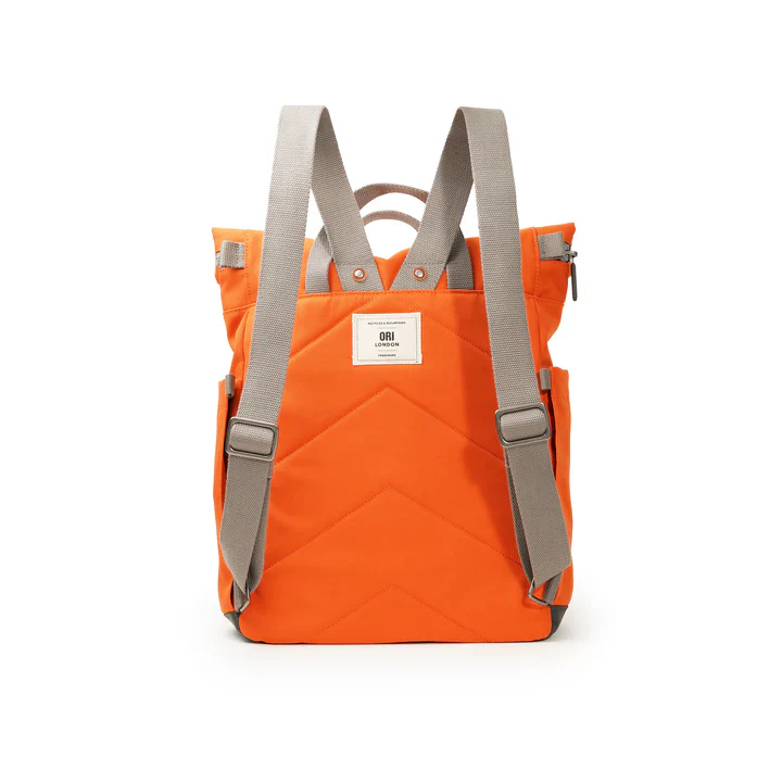 Ori London - Medium Richmond Backpack, Atomic Orange Recycled Canvas - Image 3