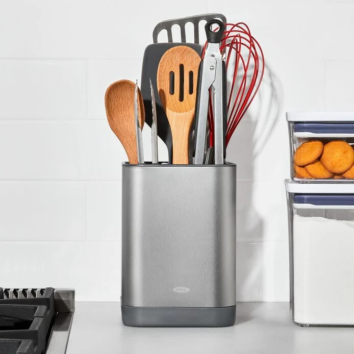OXO - Good Grips Adjustable Stainless Steel Utensil Holder, Small