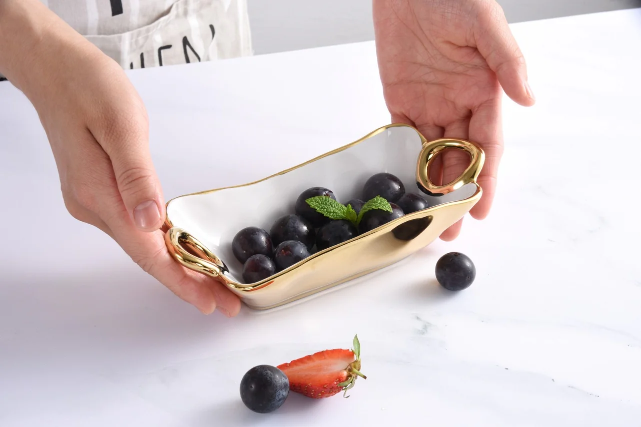 Pampa Bay - Golden Handles Mini Rectangle Bowl - Image 2