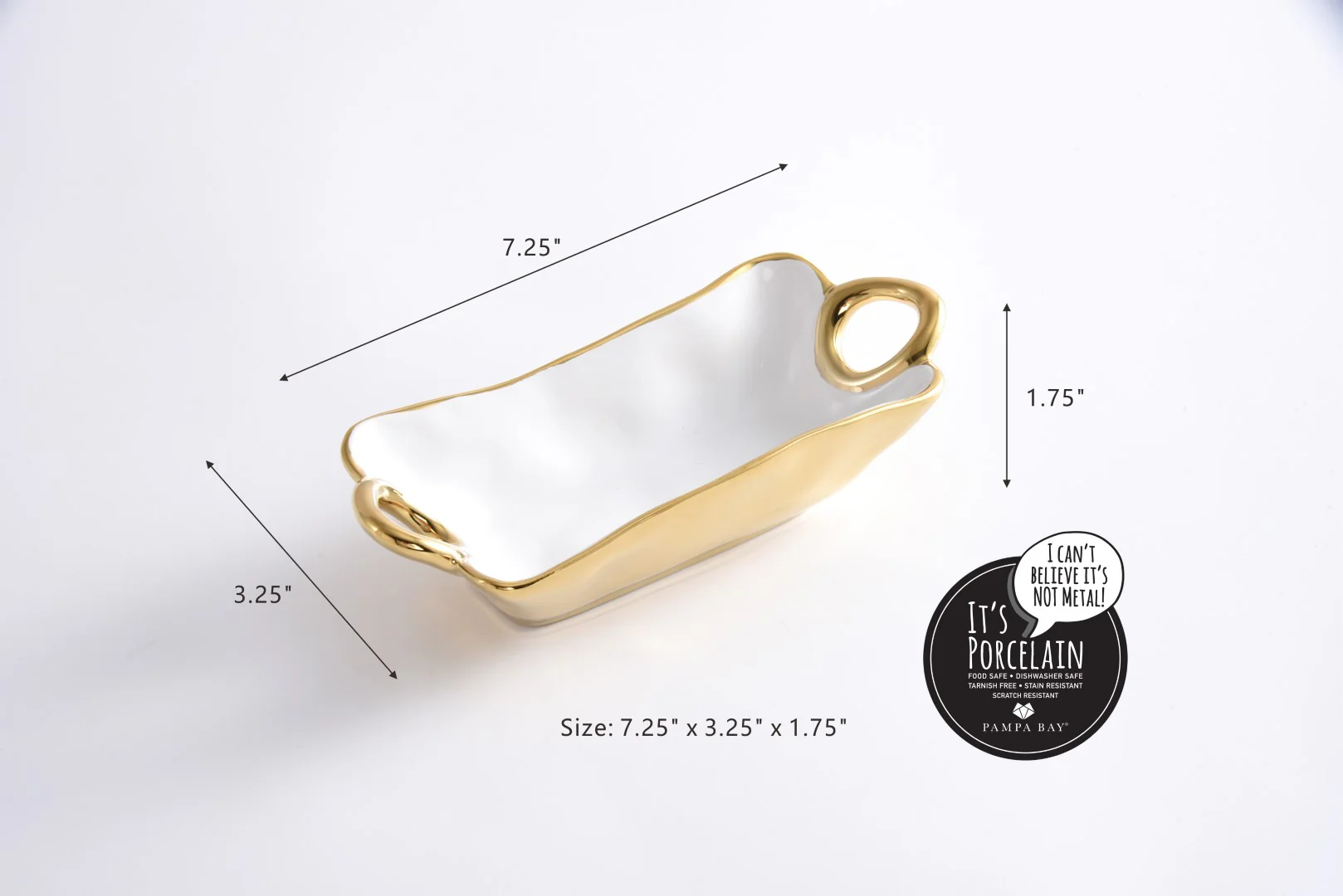 Pampa Bay - Golden Handles Mini Rectangle Bowl - Image 4