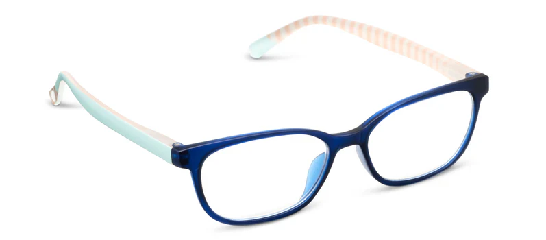 Peepers - Beach Read Blue Light Reading Glasses, Navy/Summer Stripe - Image 2