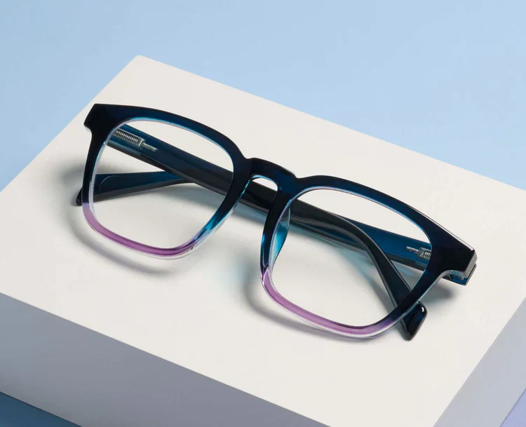 Peepers - Latte Blue Light Reading Glasses, Blue/Purple - Image 3