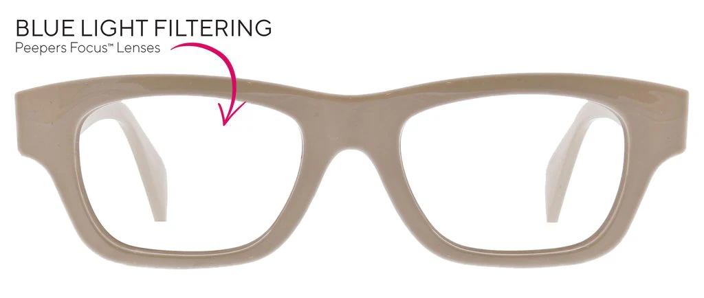 Peepers - Scandi Blue Light Reading Glasses, Taupe - Image 3