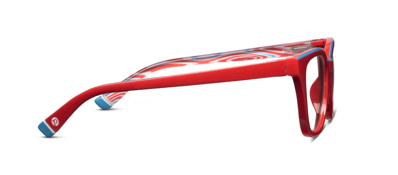 Peepers - Trapeze Blue Light Reading Glasses, Red - Image 3