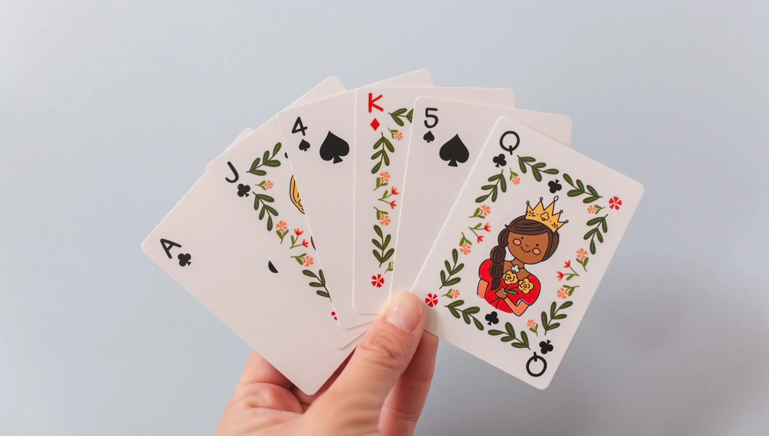Pippi Post - Green Floral Deck of Playing Cards - Image 3