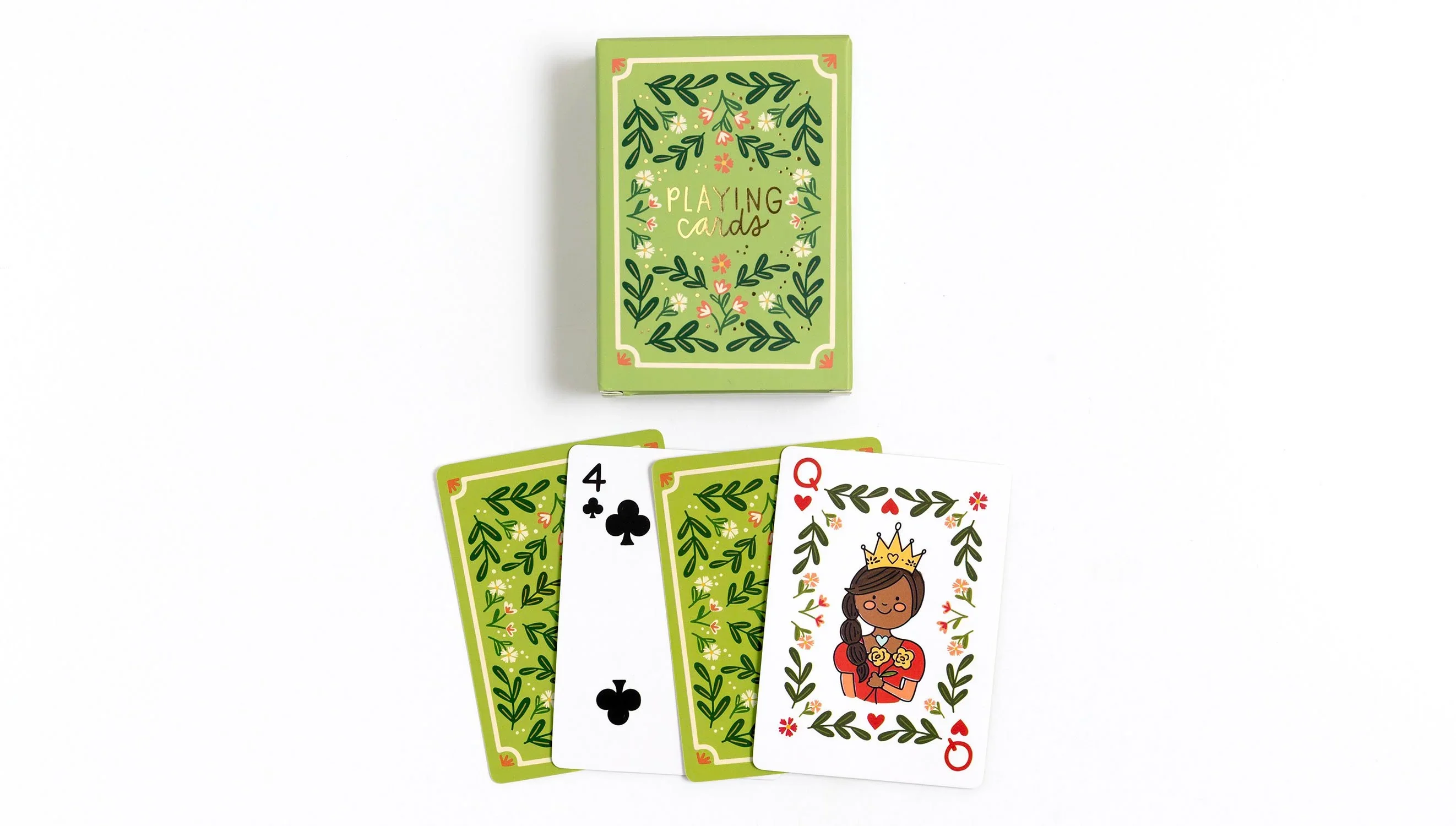 Pippi Post - Green Floral Deck of Playing Cards - Image 4