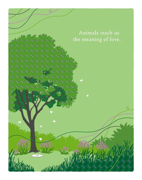Positively Green - Pet Sympathy Card, Animals Teach Us the Meaning of Love