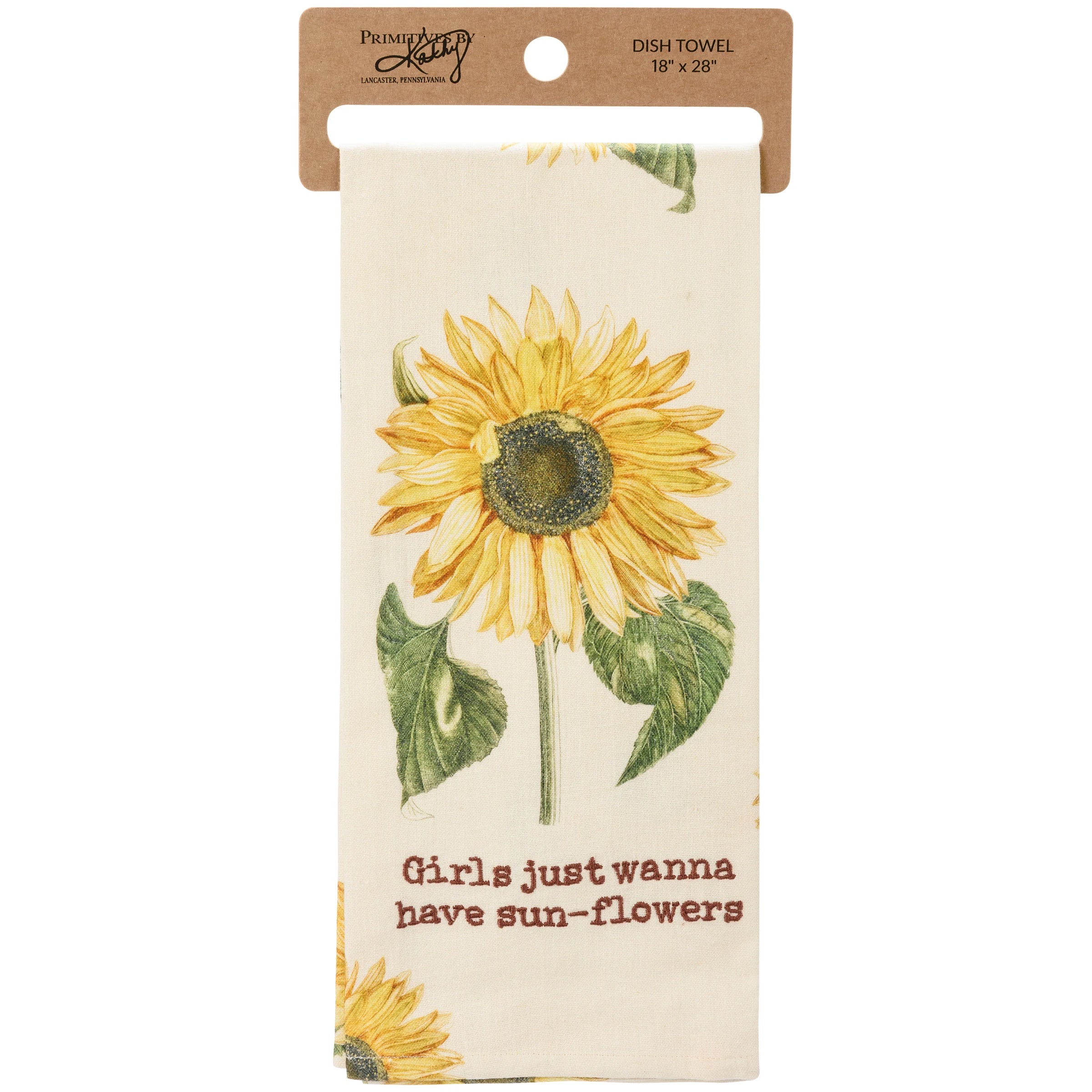 Primitives by Kathy - Girls Just Wanna Have Sunflowers Kitchen Towel
