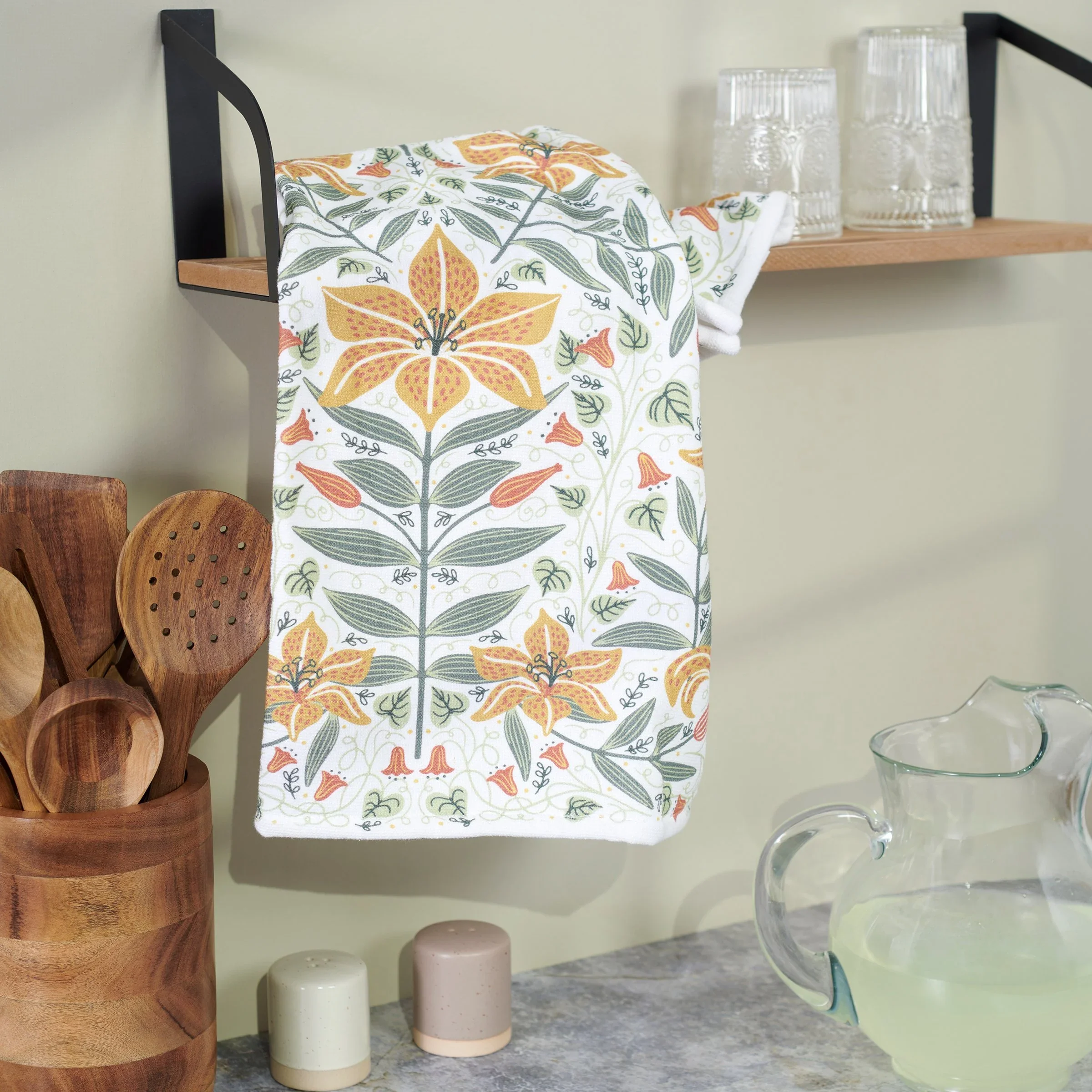 Primitives By Kathy - Nouveau Lily Kitchen Towel - Image 2