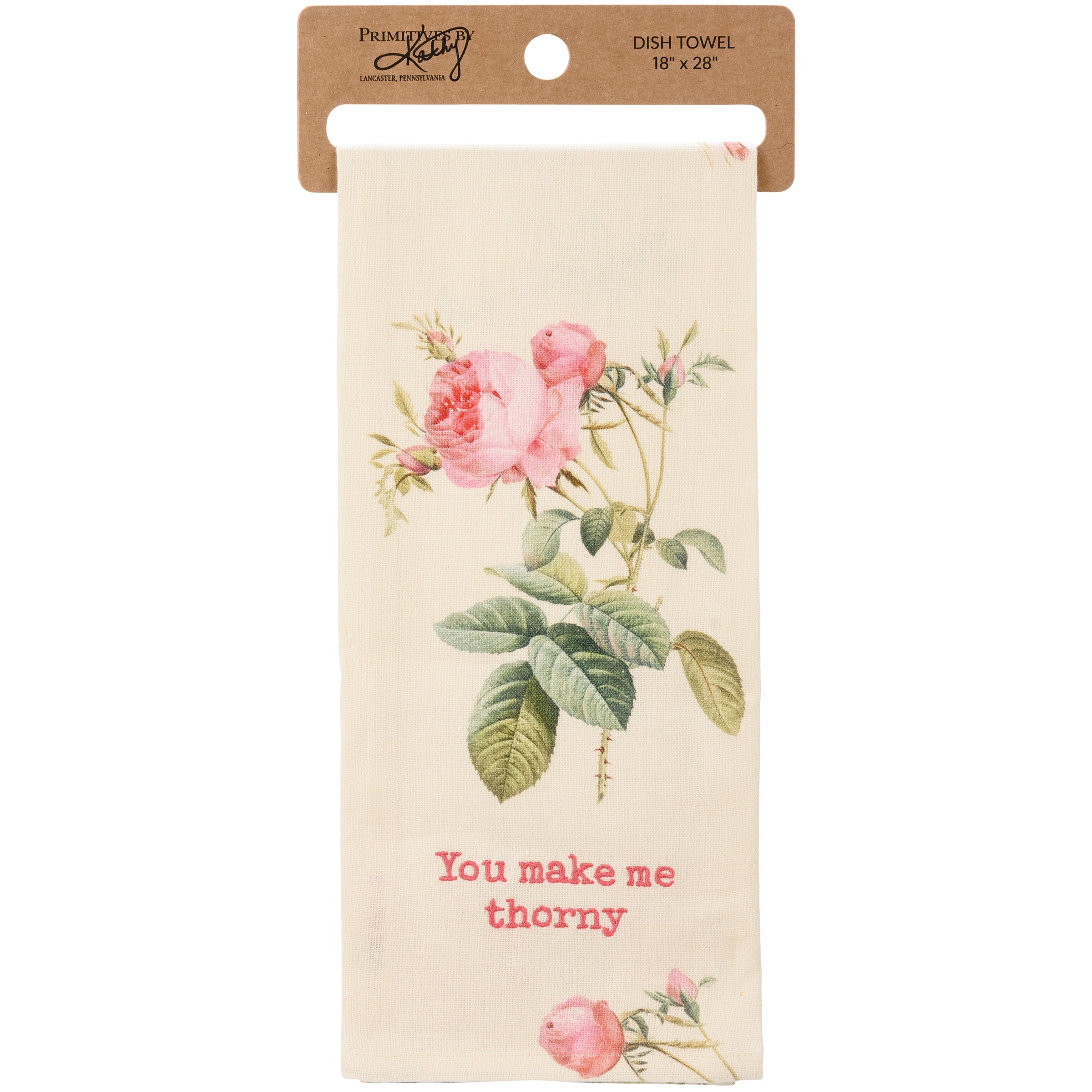 Primitives by Kathy - You Make Me Thorny Dishtowel