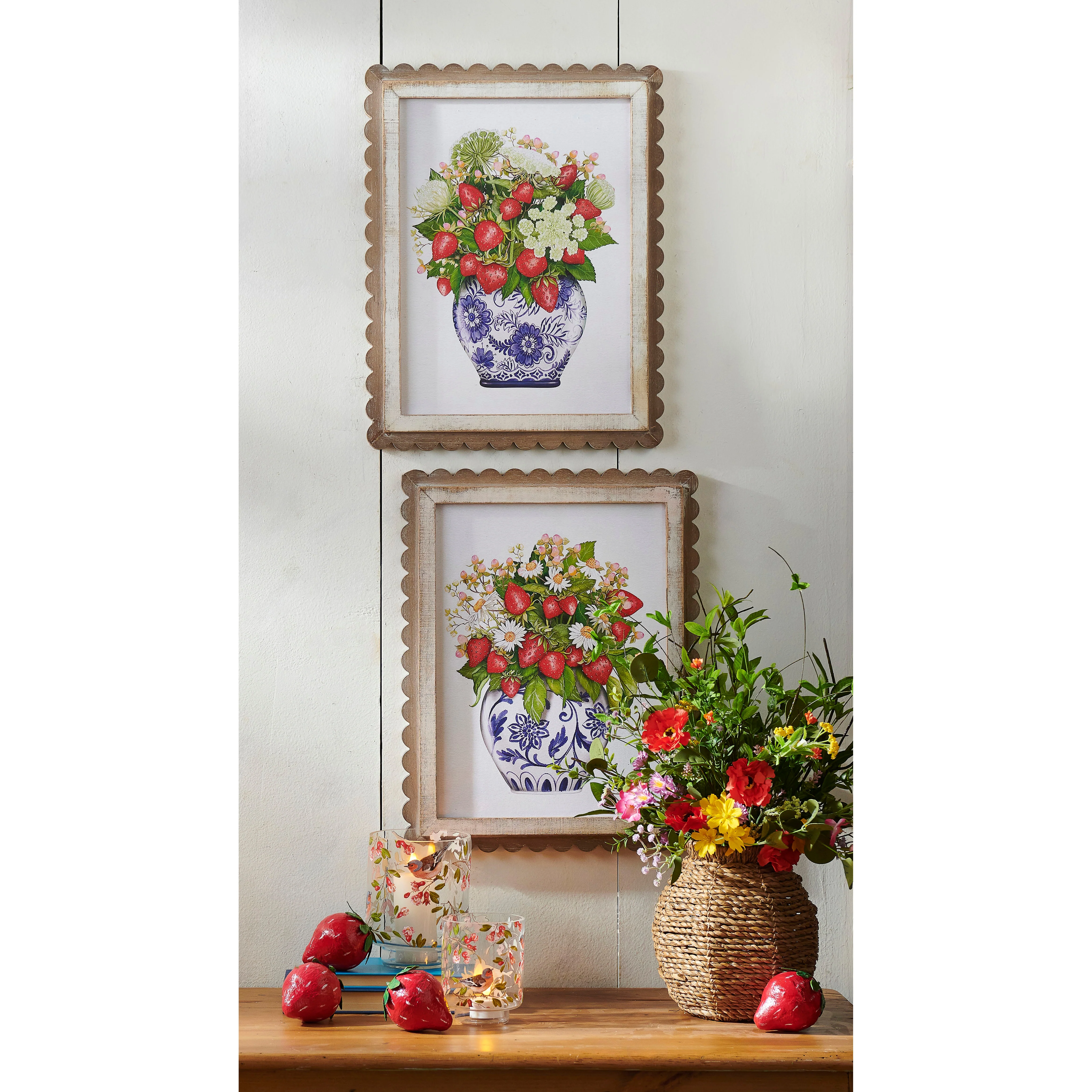 RAZ Imports - Wild Berry Vase Art in Scallop Frame - Image 2