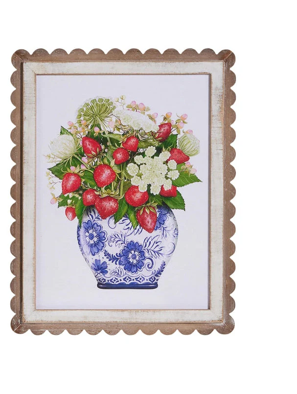 RAZ Imports - Wild Berry Vase Art in Scallop Frame - Image 3