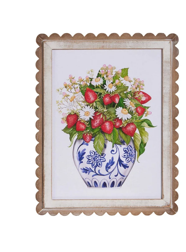 RAZ Imports - Wild Berry Vase Art in Scallop Frame - Image 4