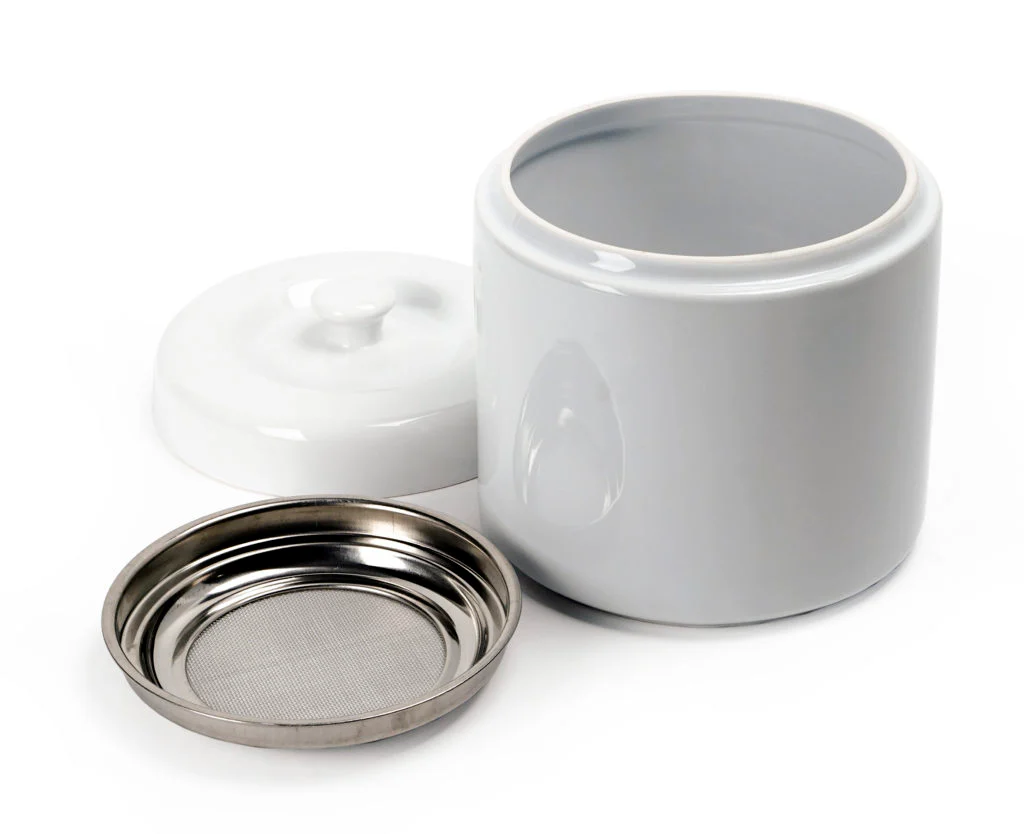 RSVP - White Stoneware Grease Keeper - Image 3