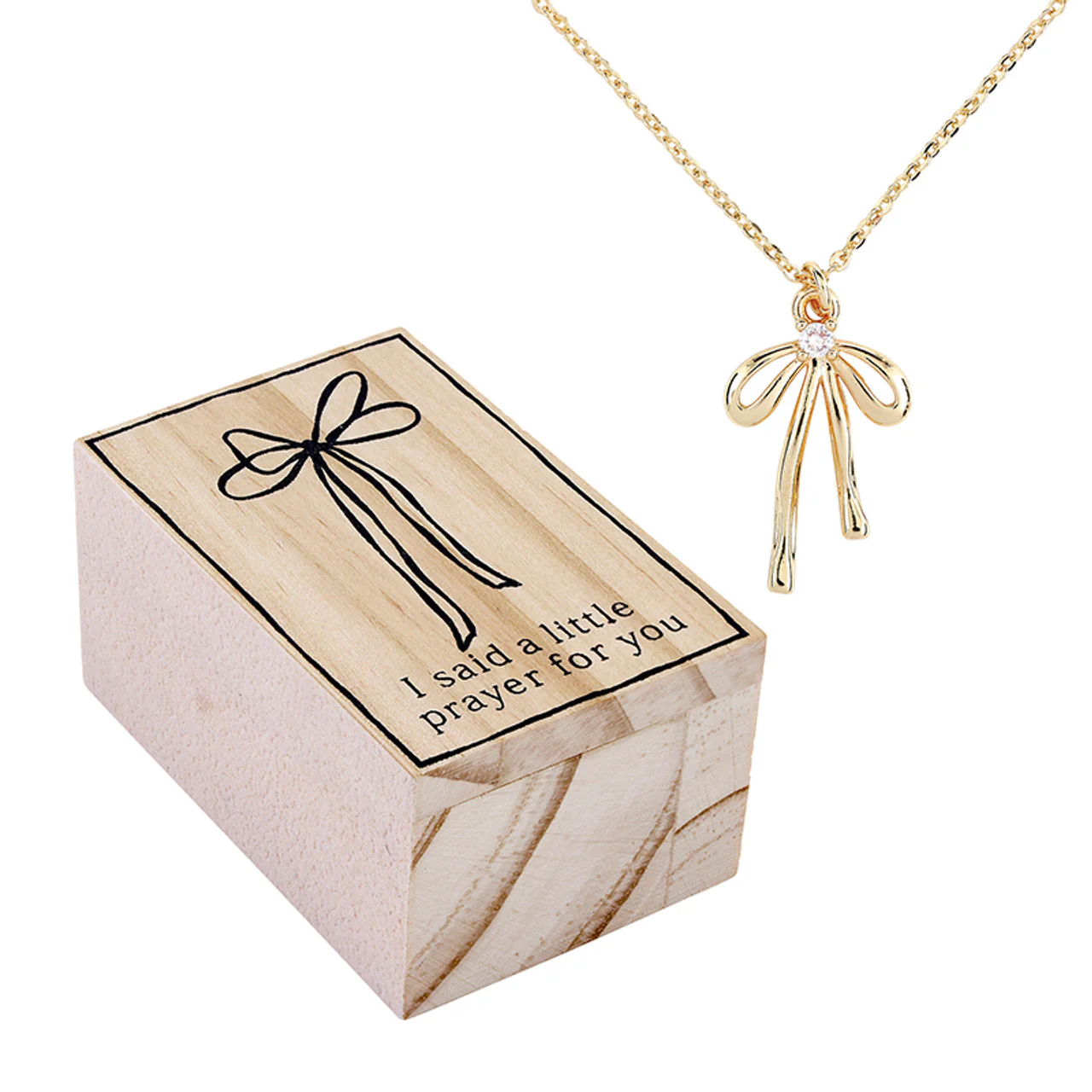 Santa Barbara - Treasure Box Bow Necklace, Little Prayer