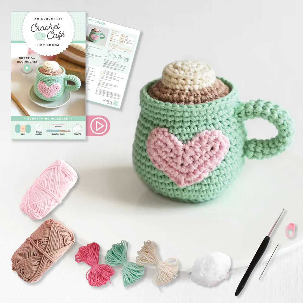 Schiffer - Crochet Cafe Amigurumi Kit, Hot Cocoa - Image 3