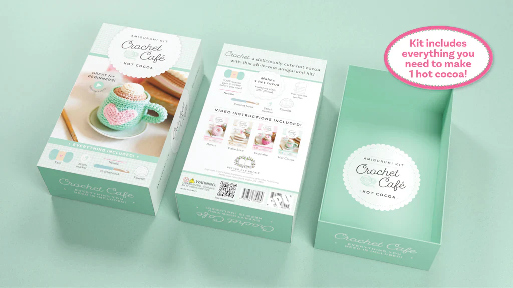 Schiffer - Crochet Cafe Amigurumi Kit, Hot Cocoa - Image 4