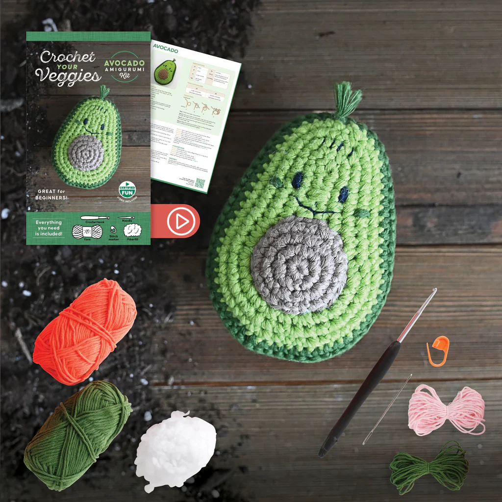 Schiffer - Crochet Your Veggies Amigurumi Kit, Avocado - Image 3