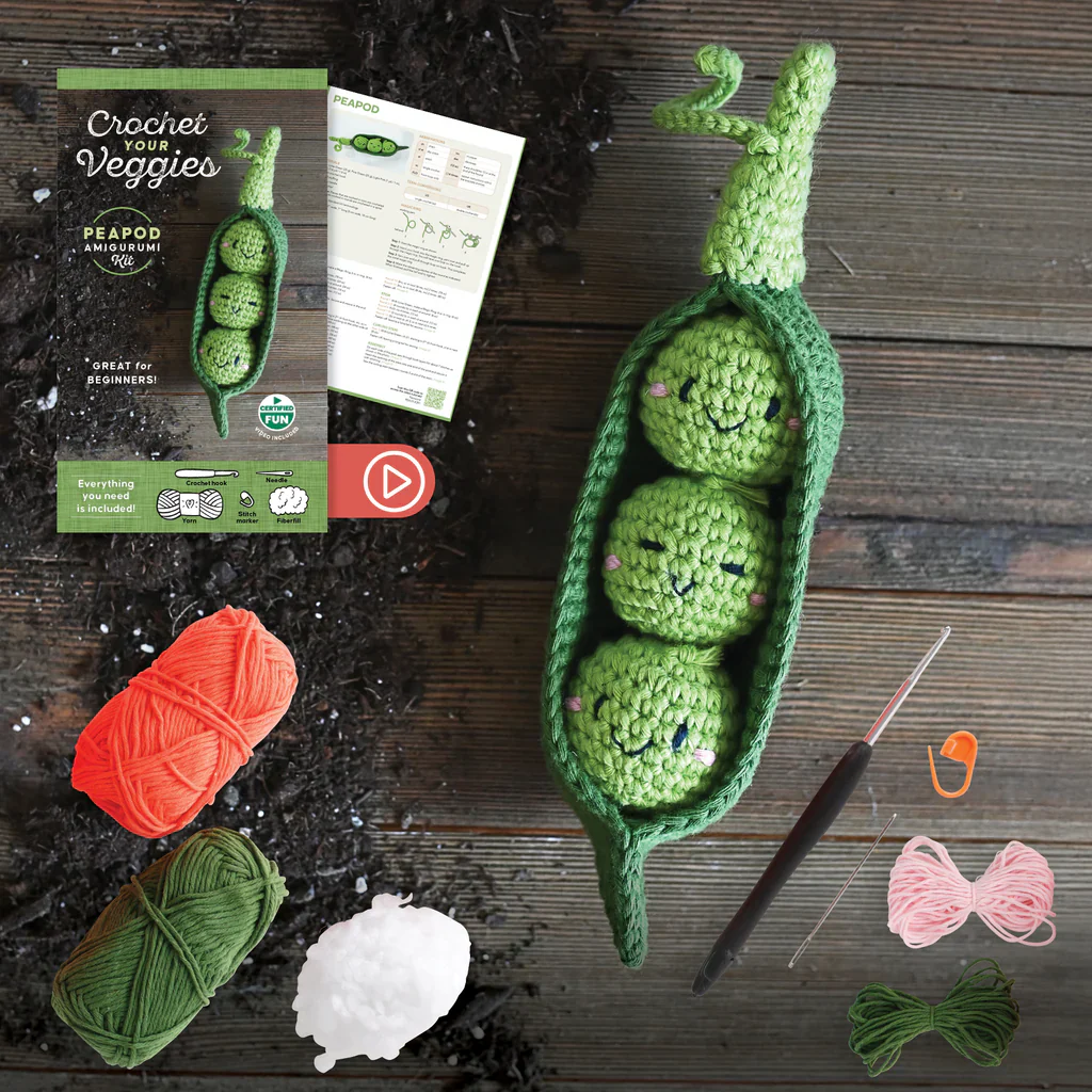 Schiffer - Crochet Your Veggies Amigurumi Kit, Peapod - Image 3