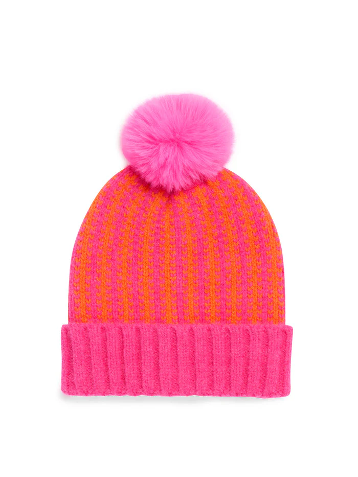Shiraleah - Hadley Beanie, Orange & Pink