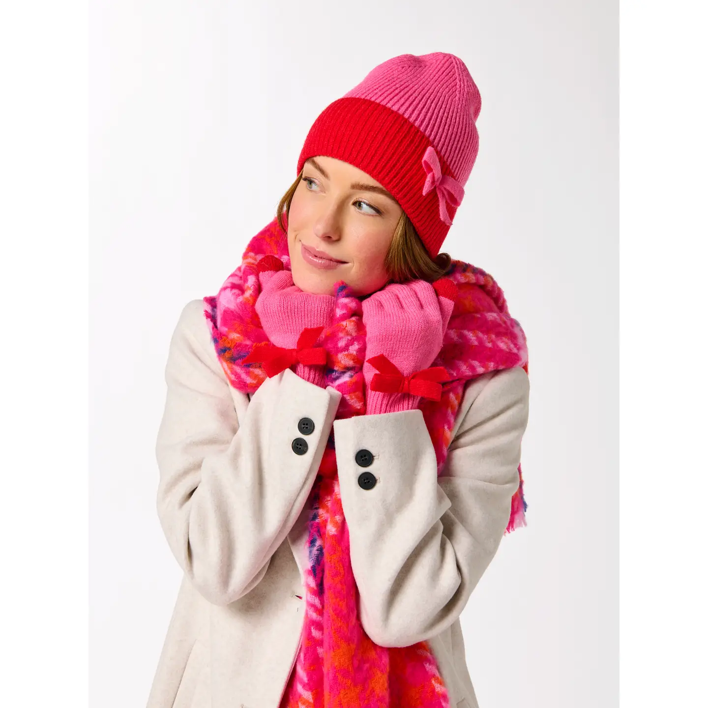 Shiraleah - Mia Beanie, Pink & Red - Image 2