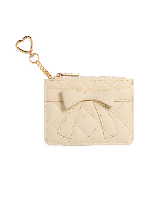 Shiraleah - Quilted Bow Card Case, Ivory