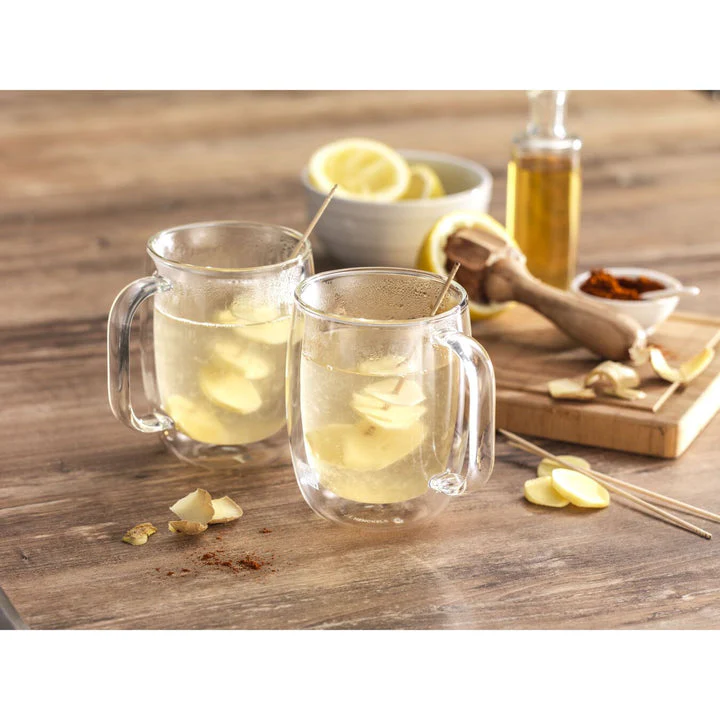 Sorrento - Double-Wall Glass Coffee Mug Set of 4 - Image 4