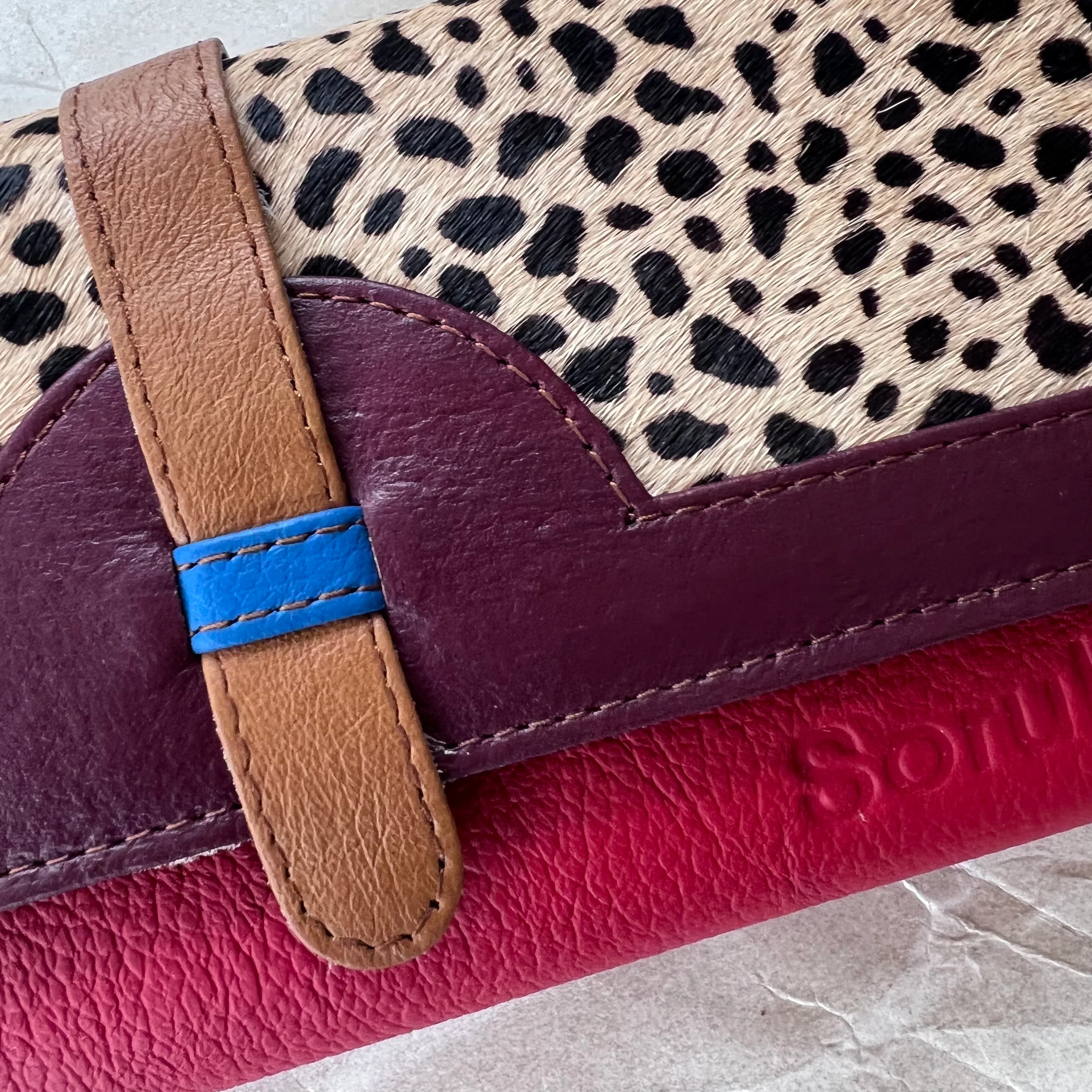 Soruka - Half Moon Wallet with Animal Print, Cranberry - Image 2