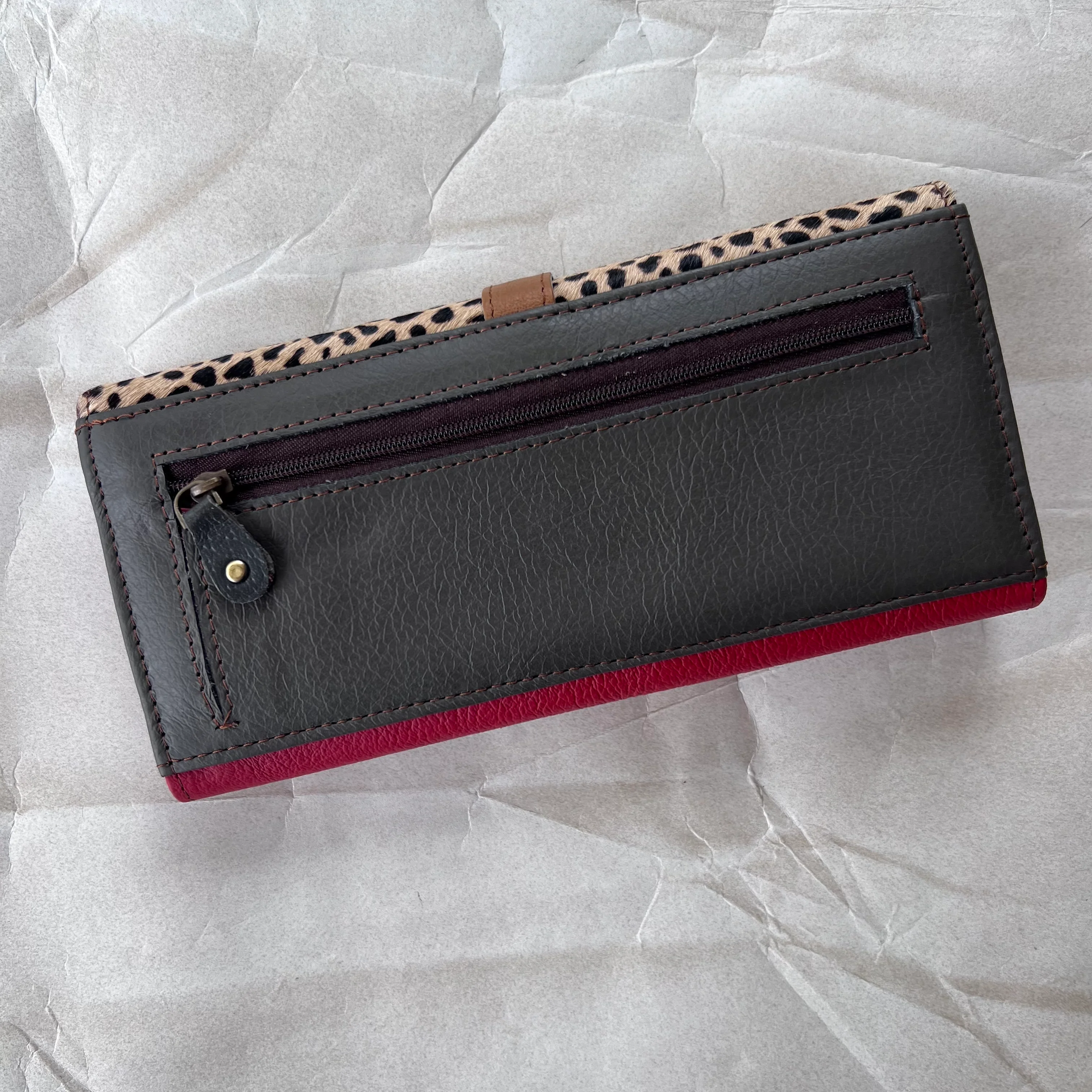 Soruka - Half Moon Wallet with Animal Print, Cranberry - Image 3