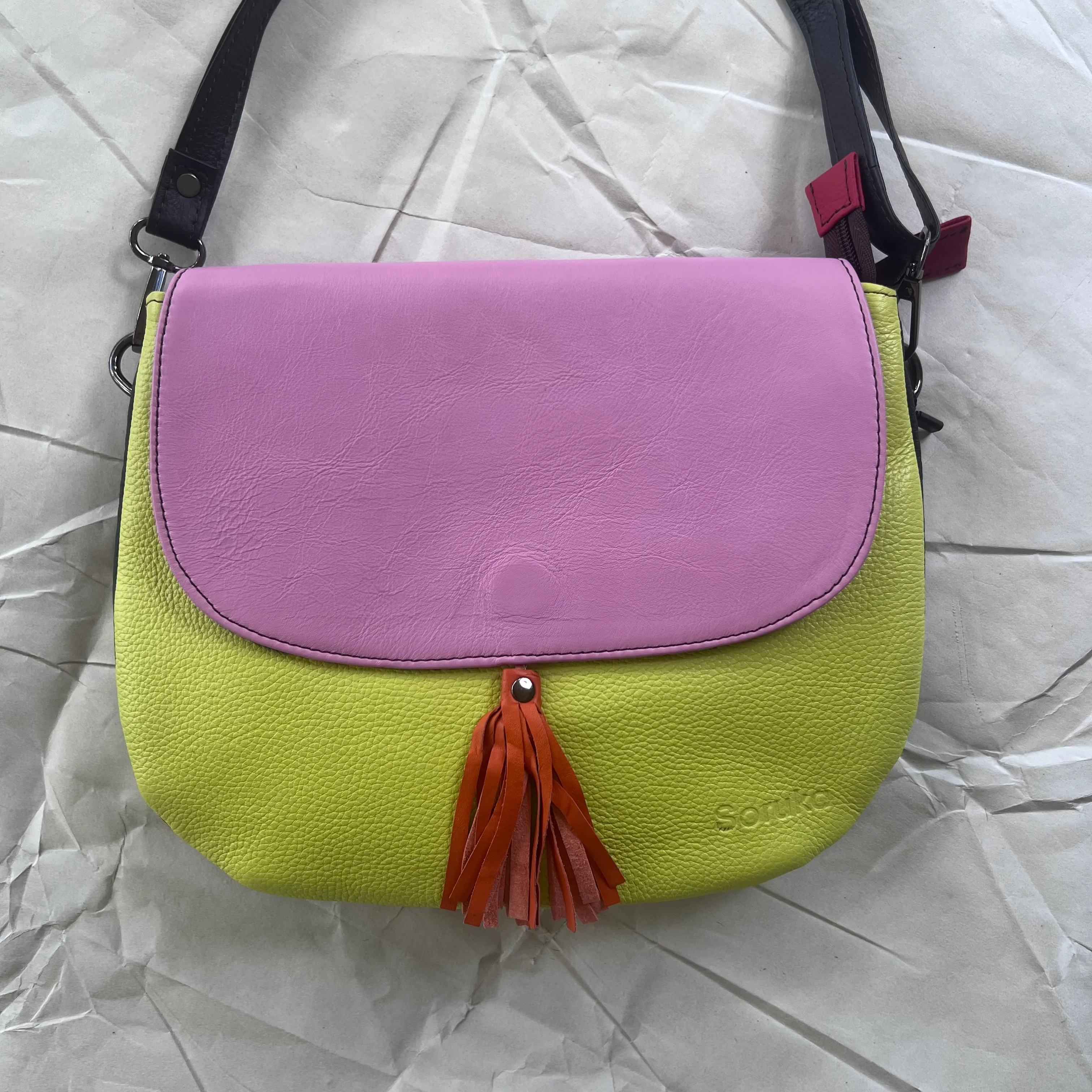 Soruka - Lola Reversible Crossbody, Orange Tassel - Image 3