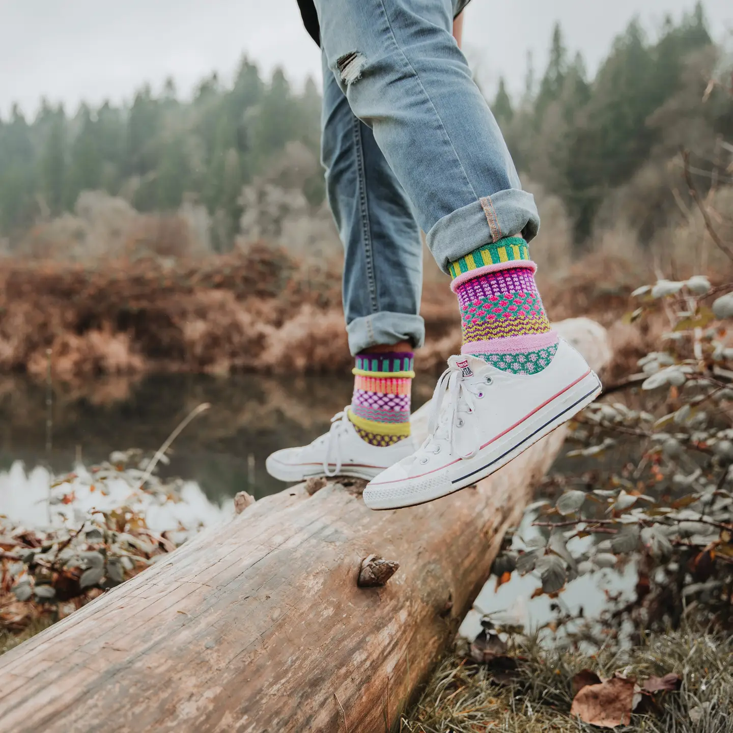 Solmate Socks - Dahlia Crew Socks
