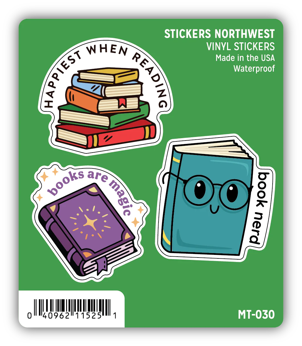 Stickers Northwest - Book Lover Mini Sticker Trio
