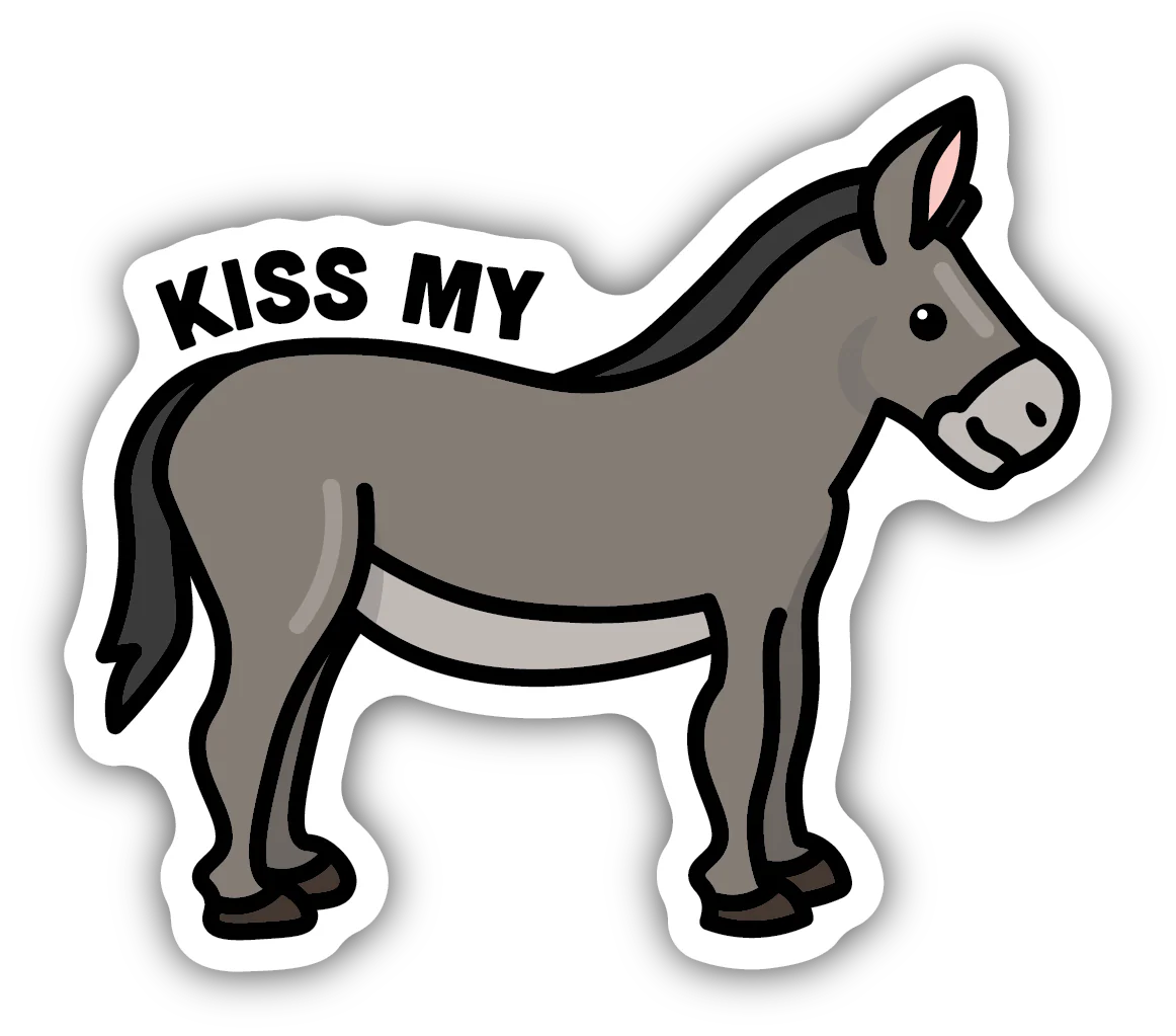 Stickers Northwest - Donkey, Kiss My Ass Sticker